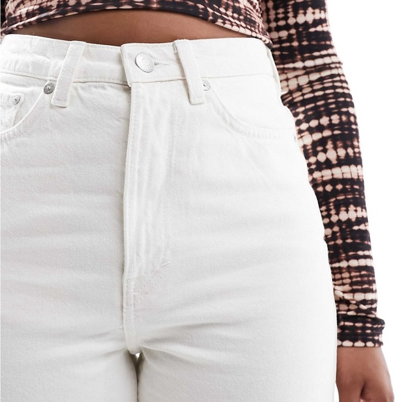 Rowe Extra High Straight White Jeans Size 27 X 32 Weekday Pants - Picture 5 of 11